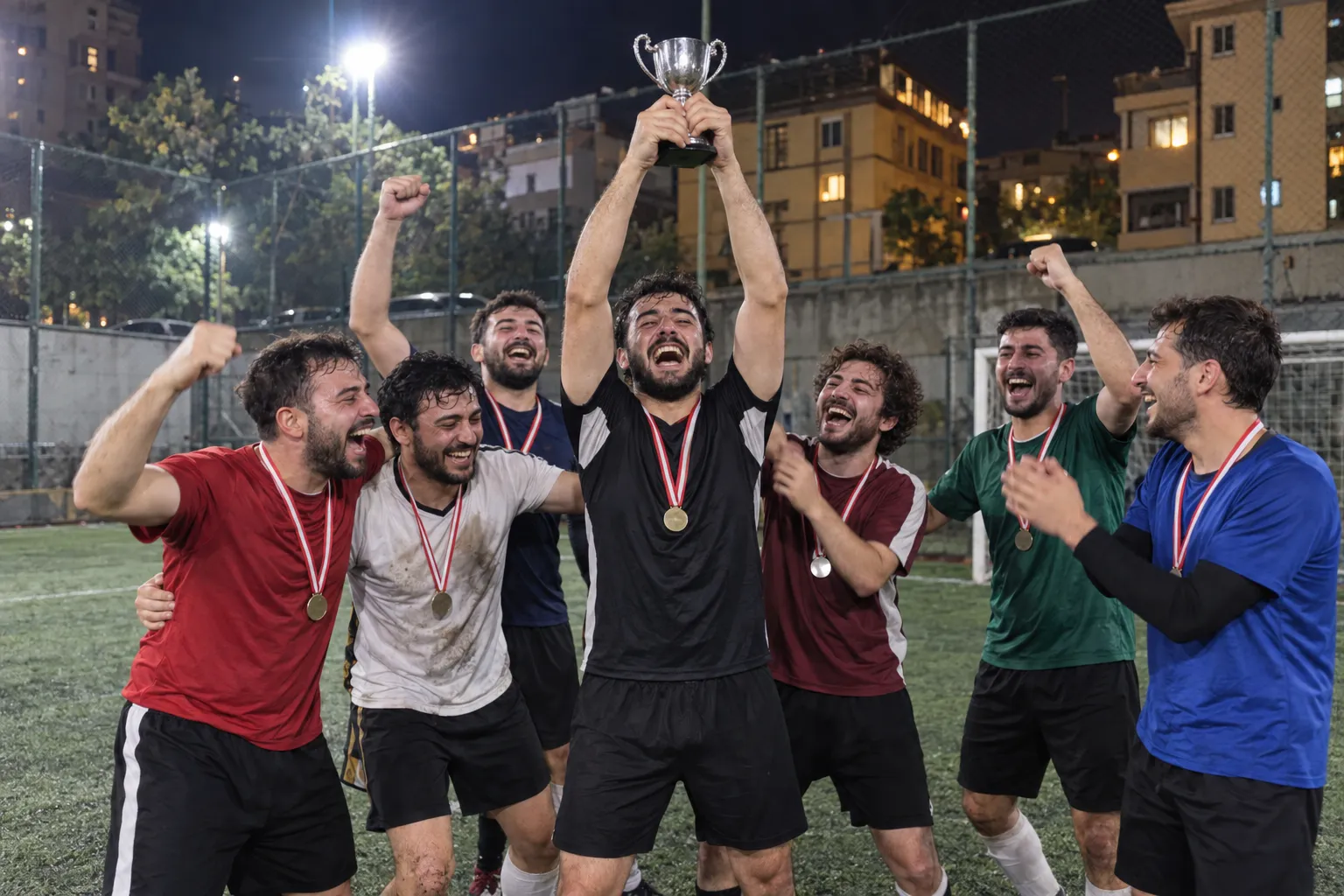 Kupa kaldıran amatör takım